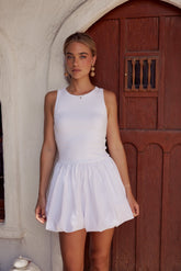 Nila Bubble Mini Dress in White
