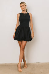Nila Bubble Mini Dress in Navy